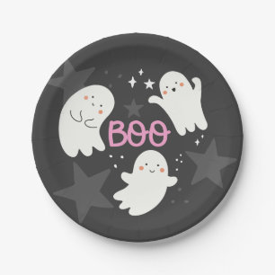 Assiettes En Carton Jolis Fantômes Halloween BOO