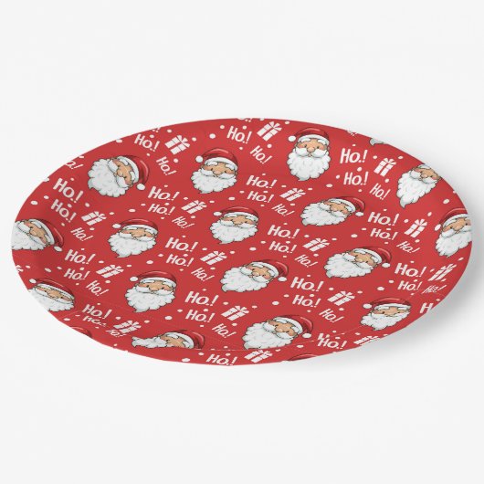Assiettes En Carton Jolly Noël Père Noël (Angle)