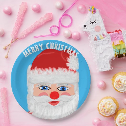 Assiettes En Carton Jolly Père Noël Joyeux Noël (Fête)