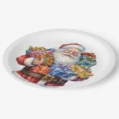 Assiettes En Carton Jolly Santa Claus En Costume Rouge Traditionnel (Angle)