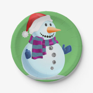 Assiettes En Carton Jolly Snowman