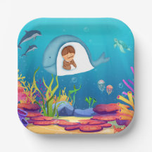 Jonah et la baleine pour enfants Carré Plaques de 