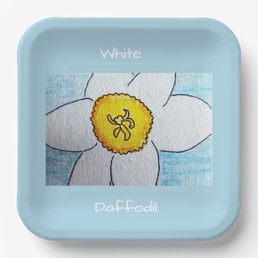 Assiettes En Carton Jonquille blanche (Recto)
