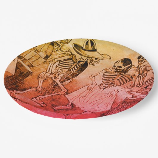 Assiettes En Carton Jose Posada Day of the Dead Paper Plate (Angle)