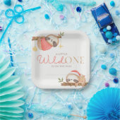 Assiettes En Carton Jote Aquarelle Wild One Sloth Baby shower (Fête)