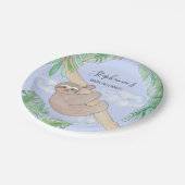 Assiettes En Carton Jote Baby shower garçon Sloth (Angle)