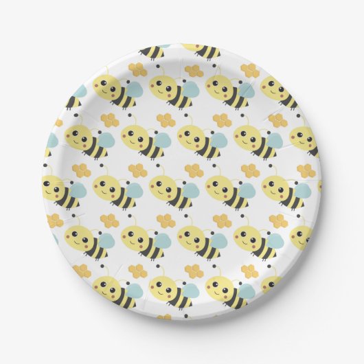 Assiettes En Carton Jote Bees Motif Adorable Bee Theme Party (Devant)