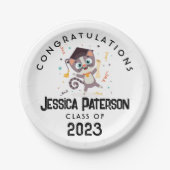 Assiettes En Carton Jote Graduation Chat Cartoon Enfants Grad Photo (Devant)