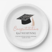 Assiettes En Carton Jote Modern Girly Graduation Party (Devant)