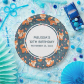 Assiettes En Carton Jote Orange Fox Motif Anniversaire (Fête)