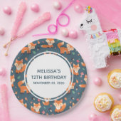 Assiettes En Carton Jote Orange Fox Motif Anniversaire (Fête)
