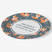 Assiettes En Carton Jote Orange Fox Motif Anniversaire (Angle)