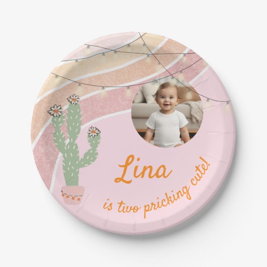 Assiettes En Carton Jote Rainbow Fiesta deuxième anniversaire (Devant)