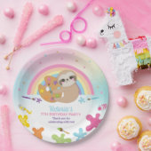 Assiettes En Carton Jote Sloth Art Craft Party Rainbow Anniversaire (Fête)