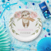 Assiettes En Carton Jote Sloth Personnalisée Fille Anniversaire (Fête)