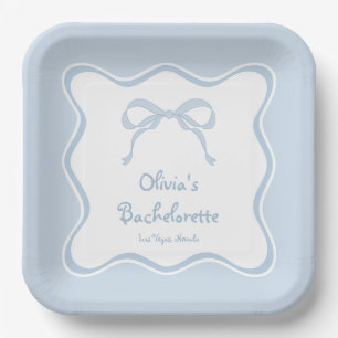 Assiettes En Carton Jouer le noeud quelque chose Blue Bachelorette Par