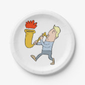 Assiettes En Carton Jouer Une Plaque Papier Musicien Saxaphone (Devant)