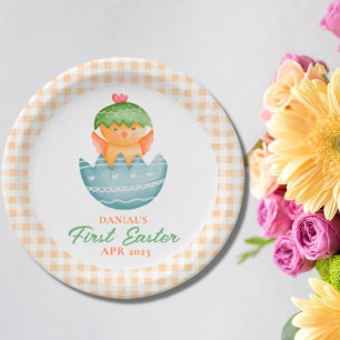 Assiettes En Carton Jouet de poussin prélevé personnalisé Mon premier