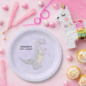 Assiettes En Carton Jouet Dinosaure gris mou Baby shower d'aquarelle (Fête)