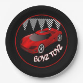 Assiettes En Carton Jouets Jouets Red Sports Plaques de papier voiture (Devant)