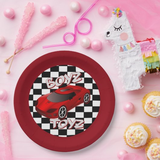 Assiettes En Carton Jouets Jouets Red Sports Plaques en papier (Fête)