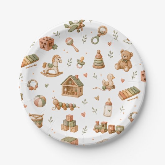 Assiettes En Carton Jouets pour bébé Boho (Devant)