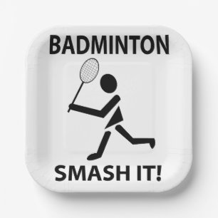 Assiettes En Carton Joueur de badminton Smash Ça Sports Fête de badmin