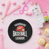 Assiettes En Carton Joueur de baseball personnalisé NOM Équipe Champ C (Fête)