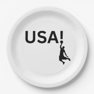 Assiettes En Carton joueur de basket-ball américain