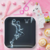 Assiettes En Carton Joueur de basket-ball bleu brillant (Fête)