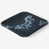 Assiettes En Carton Joueur de basket-ball bleu brillant (Angulaire)