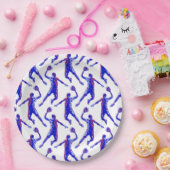 Assiettes En Carton Joueur de basket Slam Dunk, Red and Blue Design (Fête)