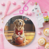 Assiettes En Carton Joueur de basketball Golden Retriever (Fête)