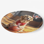 Assiettes En Carton Joueur de basketball Golden Retriever (Angle)