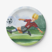 Assiettes En Carton Joueur de football à la balle par Jay Throckmorton (Devant)