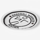 ASSIETTES EN CARTON JOUEUR DE HANDBALL STYLISÉ (Angle)