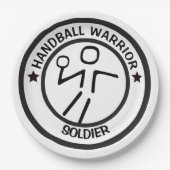ASSIETTES EN CARTON JOUEUR DE HANDBALL STYLISÉ (Devant)