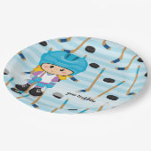 Assiettes En Carton Joueur de hockey (Angle)