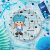 Assiettes En Carton Joueur de hockey (Fête)