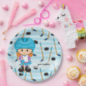 Assiettes En Carton Joueur de hockey (Fête)