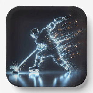 Assiettes En Carton Joueur de hockey sur glace