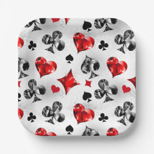 Assiettes En Carton Joueur de poker Joueur de cartes de jouer costumes