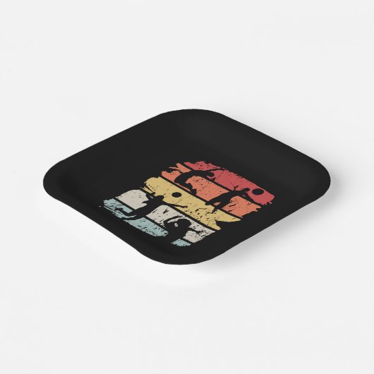 Assiettes En Carton Joueur de volley-ball Rétro (Angulaire)