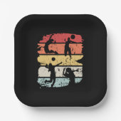 Assiettes En Carton Joueur de volley-ball Rétro (Recto)