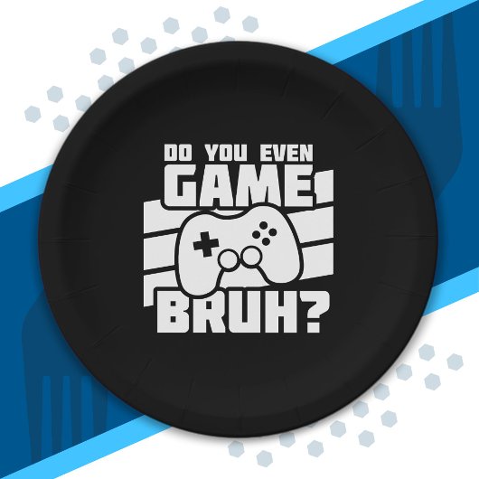 Assiettes En Carton Joueur vidéo - Jeu vidéo - Joueur amusant