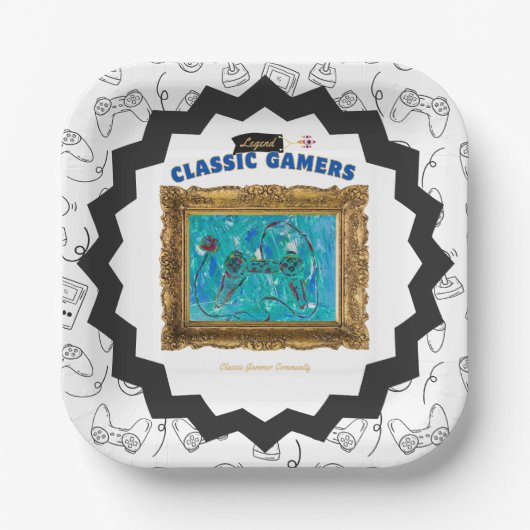 Assiettes En Carton Joueurs classiques Cool de fête d'anniversaire Pla (Recto)