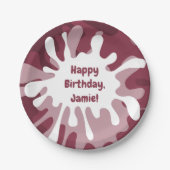 Assiettes En Carton Joueuse Abstraite peinture rouge Splatter Annivers (Devant)