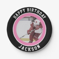 Assiettes En Carton Joueuse de hockey sur glace Ice Hockey Birthday P