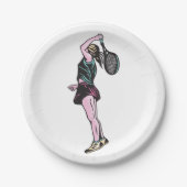 Assiettes En Carton Joueuse de tennis (Devant)