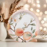 Assiettes En Carton Jour d'anniversaire élégant de Watercolor peach<br><div class="desc">Aquarelle pêche élégante fête d'anniversaire Plaques papier Matching éléments disponibles.</div>